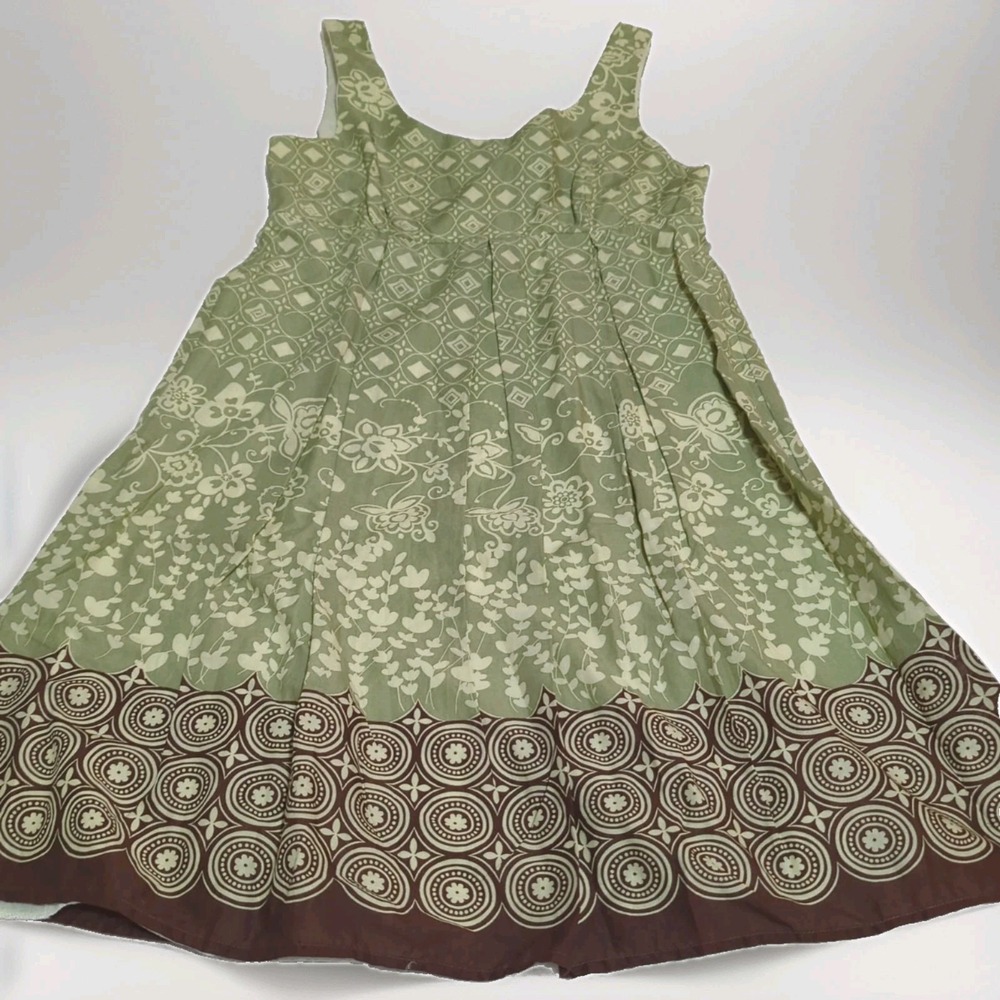 Faith Passion Dress 6 Green Boho Festival Cottagecore Geometric Peasant Sundress